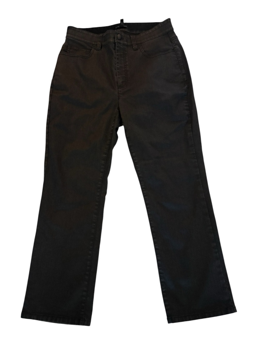 Eileen Fisher Organic Cotton Black Straight-Leg High-Rise Pants